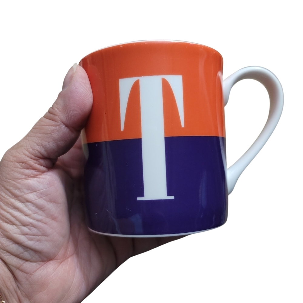 Kate Spade New York "TO THE LETTER" Lenox Mug 10 oz T Monogram 3.5 x 3.5 - Picture 2 of 5